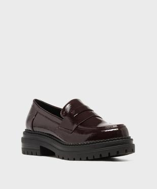 Mocassins chunky à semelle crantée et tige vernie femme - Follow Me vue2 - FOLLOW ME - GEMO