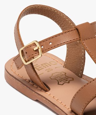 Sandales fille en cuir uni à multiples brides  vue6 - GEMO (ENFANT) - GEMO
