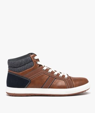 Baskets homme mid-cut bicolores style casual à lacets vue2 - GEMO (CASUAL) - GEMO