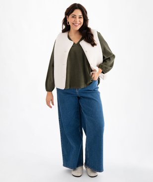 Jean wide leg en coton stretch femme grande taille vue5 - GEMO (G TAILLE) - GEMO