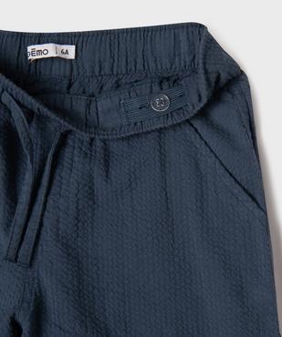 Bermuda en coton texturé à taille élastiquée garçon vue2 - GEMO (ENFANT) - GEMO