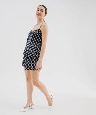 Débardeur à fines bretelles en viscose fluide et imprimée femme vue4 - GEMO 4G FEMME - GEMO