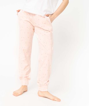 Pantalon de pyjama imprimé avec bas élastiqué femme vue1 - GEMO 4G FEMME - GEMO