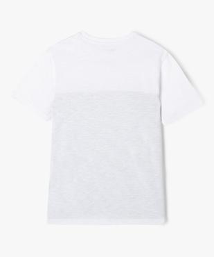 Tee-shirt manches courtes tricolore avec poche poitrine garçon vue4 - GEMO 4G GARCON - GEMO