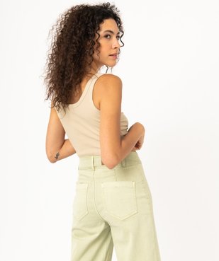Débardeur court en maille côtelée femme vue4 - GEMO(FEMME PAP) - GEMO