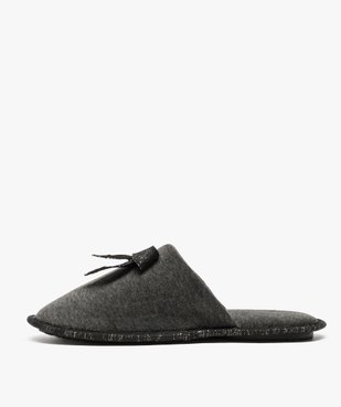 Chaussons femme forme mules en velours ras et nœud pailleté vue3 - GEMO(HOMWR FEM) - GEMO