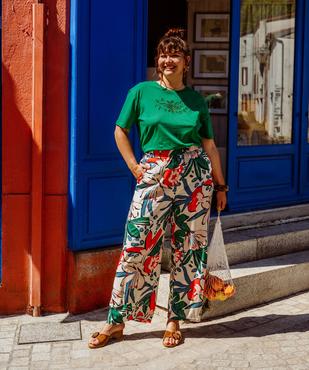 Pantalon ample fluide imprimé femme grande taille vue1 - GEMO (G TAILLE) - GEMO
