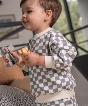 Sweat à motif damier bébé garçon vue4 - GEMO 4G BEBE - GEMO