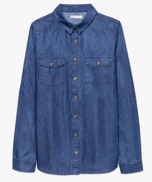 Chemise femme aspect denim fermeture boutons vue4 - FOLLOW ME - GEMO