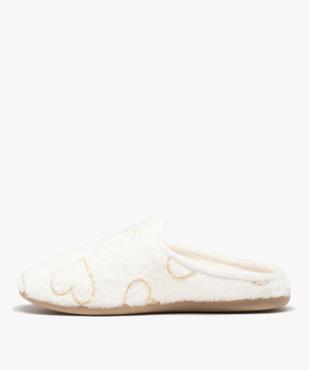 Chaussons femme mules douces brodées cœurs vue3 - GEMO(HOMWR FEM) - GEMO