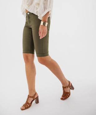 Bermuda slim en coton extensible femme vue11 - GEMO 4G FEMME - GEMO