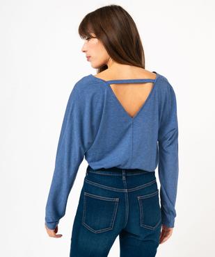 Tee-shirt à manches longues à double col V femme vue3 - GEMO(FEMME PAP) - GEMO