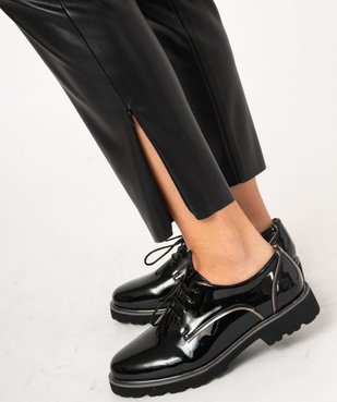 Pantalon en matière synthétique cuir imitation femme vue2 - GEMO(FEMME PAP) - GEMO