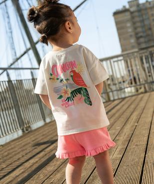 Tee-shirt manches courtes avec imprimé poitrine et dos bébé fille vue1 - GEMO 4G BEBE - GEMO