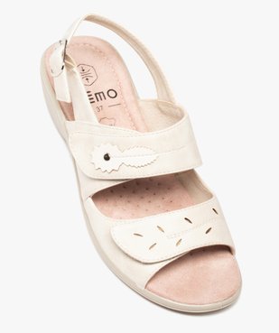 Sandales femme confort à talon et brides scratch vue5 - GEMO 4G FEMME - GEMO