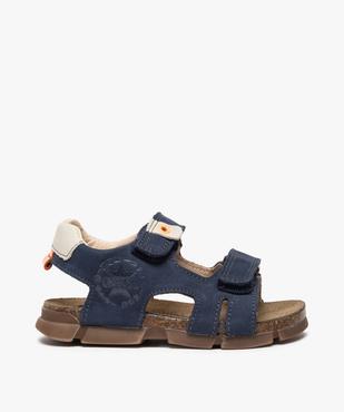 Sandales garçon tout terrain en cuir à scratchs - Bopy vue1 - BOPY - GEMO
