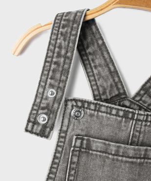 Salopette en jean avec entrejambe zippé bébé garçon vue4 - GEMO(BEBE DEBT) - GEMO