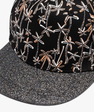 Casquette fille avec motifs palmiers et visière à paillettes vue3 - GEMO (JUNIOR) - GEMO