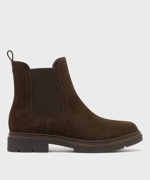 Boots Chelsea en suédine avec semelle crantée femme - LuluCastagnette vue1 - LULUCASTAGNETTE - GEMO