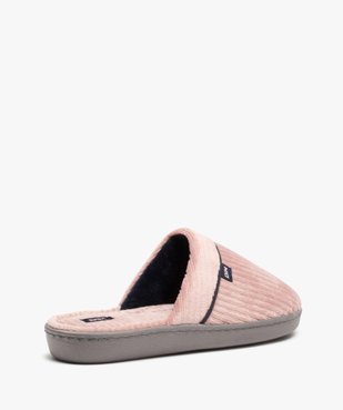 Chaussons femme mules plates en velours côtelé - Dim vue4 - DIM - GEMO