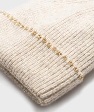 Bonnet en maille côtelée à revers pailleté femme vue2 - GEMO (ACCESS) - GEMO