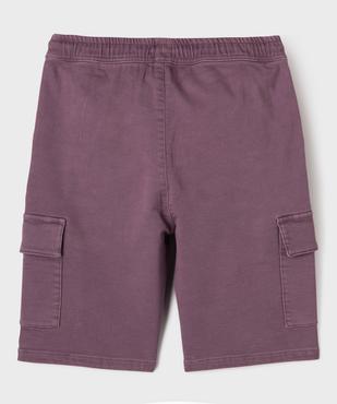 Bermuda cargo en coton stretch à coloris unique garçon vue4 - GEMO (JUNIOR) - GEMO