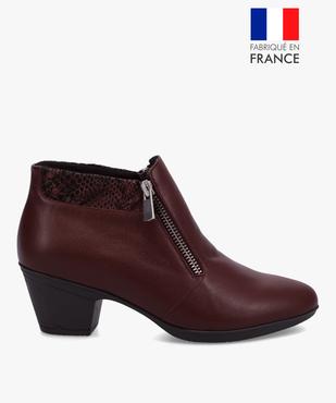 Boots confort femme unies à talon fermeture zippée vue1 - GEMO (CONFORT) - GEMO