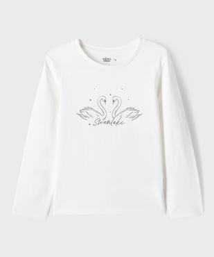 Tee-shirt manches longues avec motif girly fille vue1 - GEMO 4G FILLE - GEMO