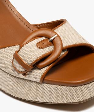 Sandales à talon plateforme en toile femme vue7 - FOLLOW ME - GEMO