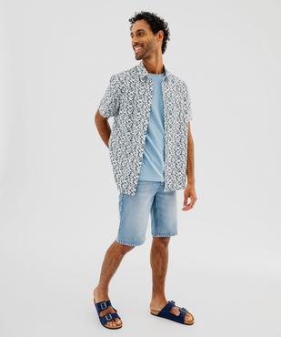 Tee-shirt à manches courtes et col rond homme vue4 - GEMO 4G HOMME - GEMO