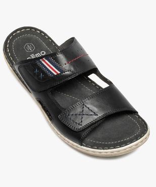 Mules homme en cuir à larges brides ajustables vue5 - GEMO (CASUAL) - GEMO