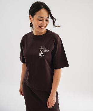 Tee-shirt manches courtes loose imprimé devant et dos femme vue3 - GEMO(FEMME PAP) - GEMO