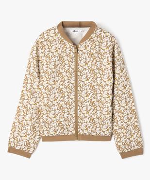 Veste zippée en viscose à motifs fleuris fille vue1 - GEMO 4G FILLE - GEMO
