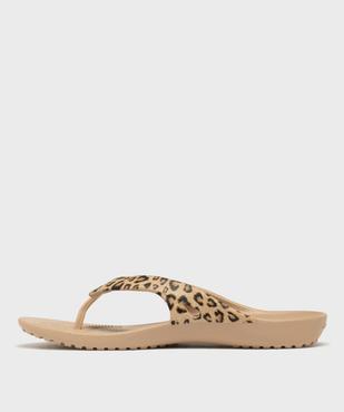 Tongs Flip à motif léopard femme - Crocs vue3 - CROCS - GEMO