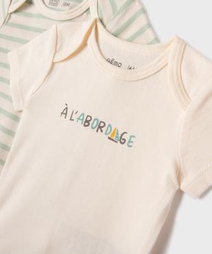 Body à manches courtes esprit marin bébé garçon (lot de 3) vue2 - GEMO 4G BEBE - GEMO