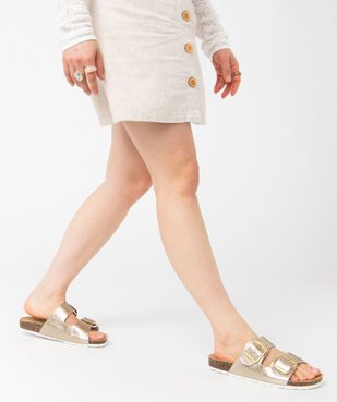 Mules femme à double bride à boucles unies vue1 - GEMO (CASUAL) - GEMO
