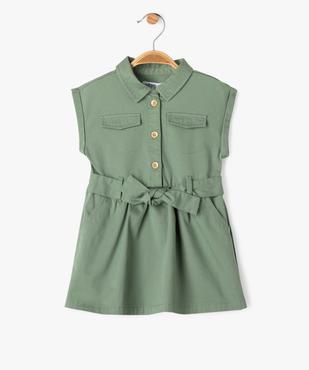 Robe chemise à manches courtes en toile de coton bébé fille vue1 - GEMO 4G BEBE - GEMO