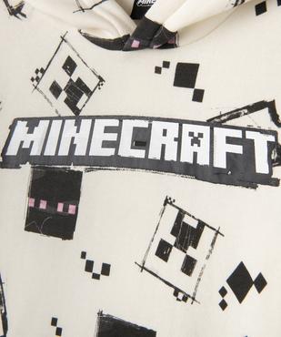 Sweat à capuche à motifs graphiques garçon - Minecraft vue2 - MINECRAFT - GEMO