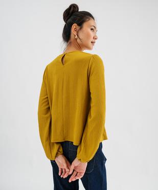 T-shirt manches longues uni avec plastron brodé femme vue3 - GEMO(FEMME PAP) - GEMO