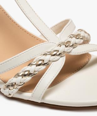 Sandales à talon et brides tressées brillantes femme vue7 - VALENTINA BALDA - GEMO