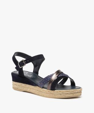 Sandales femme compensées à brides croisées - Tanéo vue2 - TANEO - GEMO