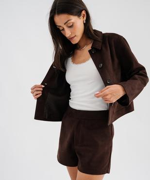 Veste courte en suédine femme vue5 - GEMO(FEMME PAP) - GEMO