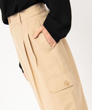 Pantalon large avec poches à rabat femme vue2 - GEMO(FEMME PAP) - GEMO