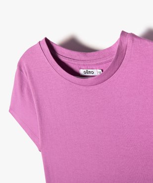 Tee-shirt fille coupe courte avec inscription vue2 - GEMO (JUNIOR) - GEMO