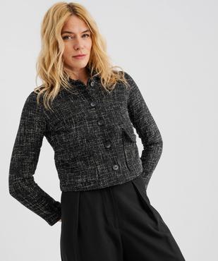 Veste courte aspect tweed femme vue4 - GEMO(FEMME PAP) - GEMO