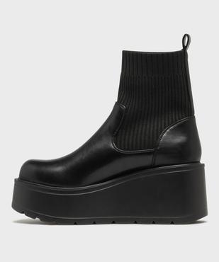 Boots avec tige chaussette et semelle plateforme femme - 5 Miles vue3 - 5 MILES - GEMO