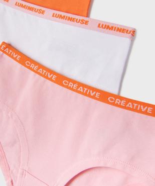 Culottes en coton stretch à large ceinture imprimée fille (lot de 3) vue2 - GEMO 4G FILLE - GEMO