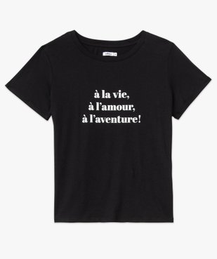 Tee-shirt à manches courtes avec message femme vue4 - GEMO(FEMME PAP) - GEMO