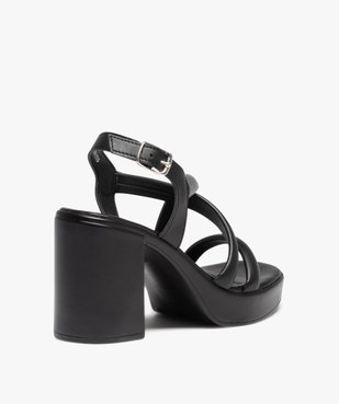 Sandales femme unies à talon carré avec brides tubulaires vue4 - GEMO(URBAIN) - GEMO