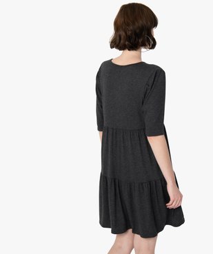 Robe femme en maille à volants et manches courtes vue3 - GEMO(FEMME PAP) - GEMO